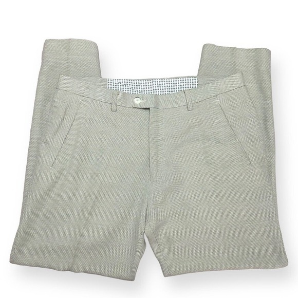 ZARA MAN Slim Ankle Business Casual Pants Trousers Mid Rise Twill Beige 31 - Picture 5 of 14